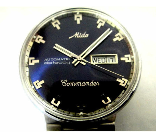 Mido Commander Dataday Automático Mostrador Azul Mariner