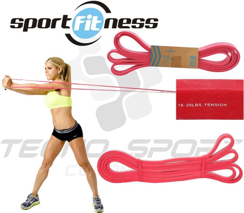 Imagen 3 de 10 de Kit 3 Pzs Banda Poder Elástica Sportfitness Tonificacion Gym