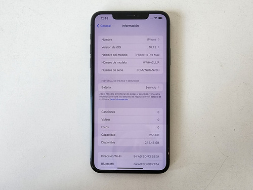 Imagen 8 de 8 de iPhone 11 Pro Max 256gb Graphite Sin Accesorios Bat 74%