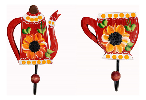 Suporte Porta Pano De Prato Bule/xícara Cozinha Madeira Kit Bule E Xícara