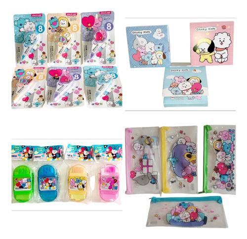 Kawaii Box 10 Artículos Sorpresa De Papelería Bts Bt21