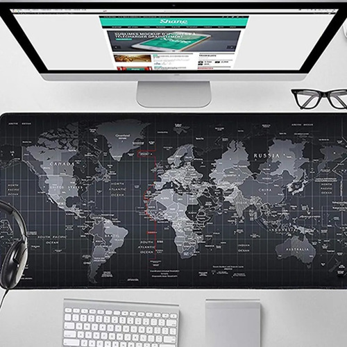 Imagem 5 de 9 de Mouse Pad Gamer Grande 70x35cm Mapa Mundi Exbom Mp-7035c28