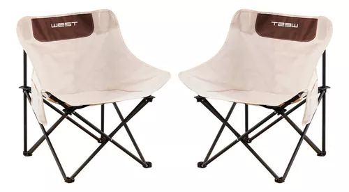 West  Silla Camping Plegable Super Portatil Con Bolsillo