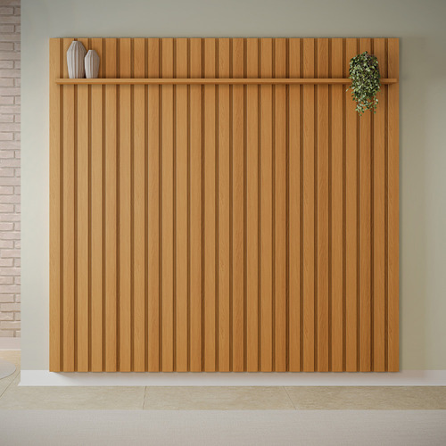 Painel Ripado Madeira Para Sala Quarto 274cm Wise Cinamomo