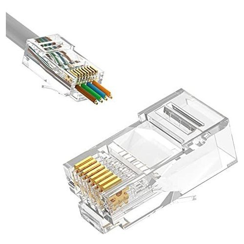 Conector Leenue Cat6 Rj45 50 Chapado En Oro, Listado Ul Rj45