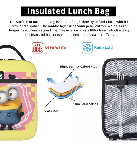 Bolsa Aislante Para Almuerzo Bob I Love Us, Portátil Y Reuti