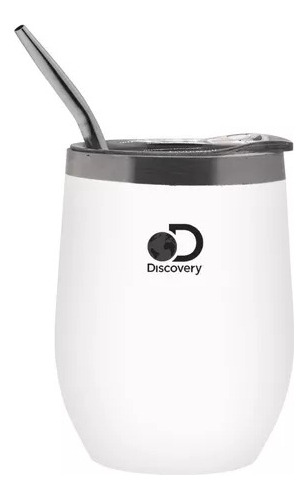 Mate Acero Inoxidabl Vaso Termico Discovery Tapa Y Bombilla Color Blanco