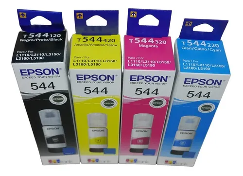 Combo 5 Tintas 544 Originales Epson Epson L1110 L3110 L3160