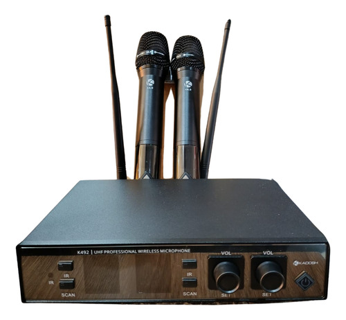 Microfone Sem Fio Duplo Kadosh Uhf Recarregável K492m Rec B6