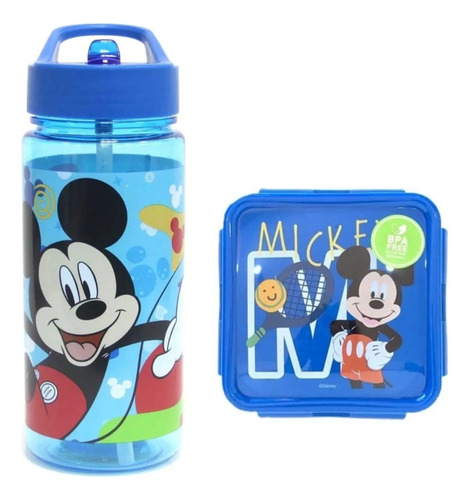Mickey Mouse Botella Agua + Hermetico