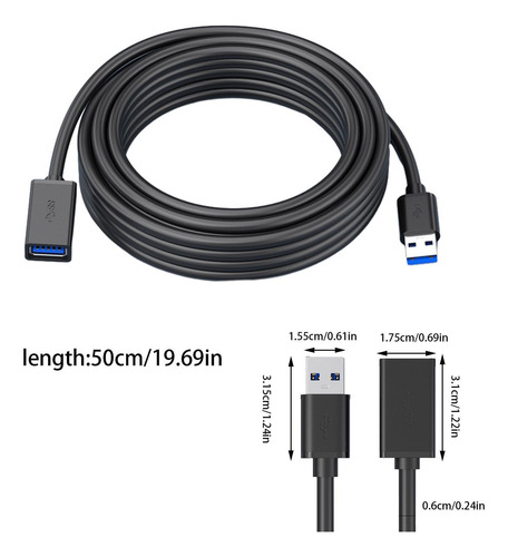 Cable Usb Macho A Hembra Cable De Transferencia Usb Extensor
