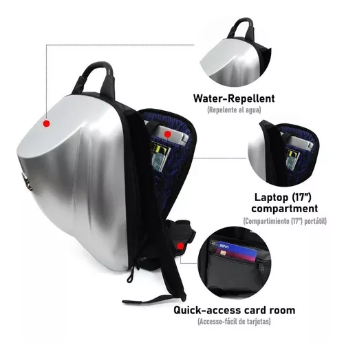 Mochila Para Moto Impermeable Ornelli Casco Plata Motos.shop