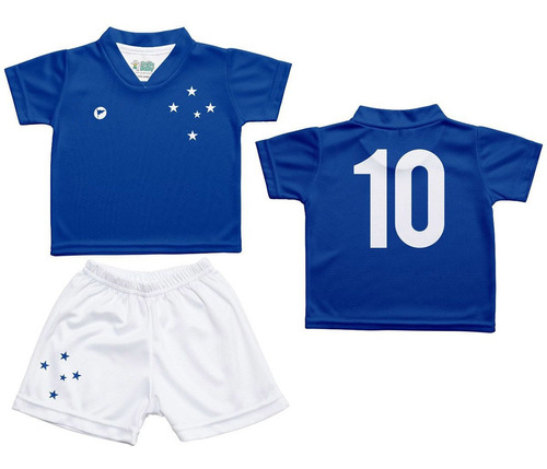 Camisa Infantil Cruzeiro Torcida Baby + Calção Micro Dry +nf