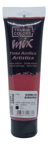 Tinta Acrílica Artistica Mix 150ml True Colors Cor Vermelho borgonha