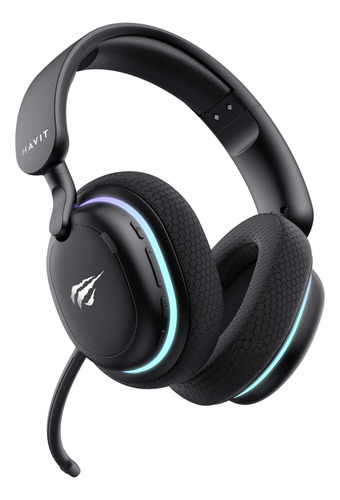 Auriculares Gamer Havit Fuxi-h7 2.4GHz Bluetooth USB 3.5mm Color Negro
