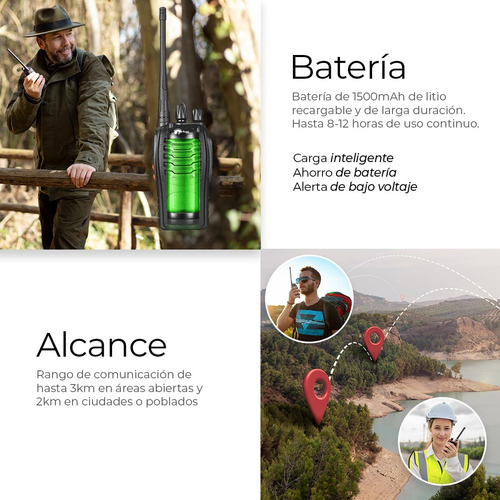 Walkie Talkies Inalámbricos De Largo Alcance 2 Unidades