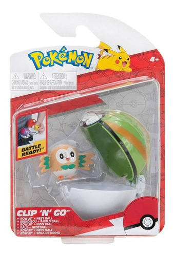 Rowlet 5cm Con Pokebola 7cm Pokemon S3 Wicked Cool Toys