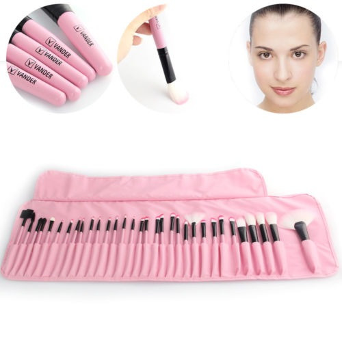 32pcs Rosa Profesional Maquillaje Pinceles Set Fundación Pin