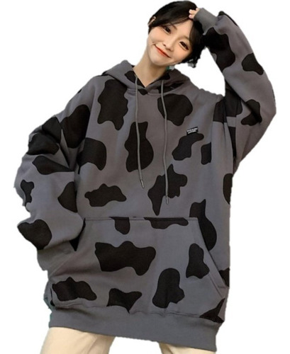 Sudadera Coreana Dulce Lindo Animados Vaca Casual Unisex