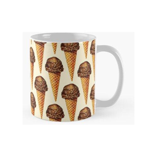 Taza Patrón De Helado De Chocolate Calidad Premium