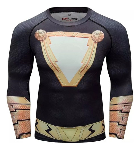 Playera Compresión Black Adam Cody Lundin Manga Corta