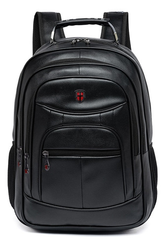 Mochila Executiva Moda Masculina Swissport Reforçada Preta Cor Preto Desenho do tecido Lisa