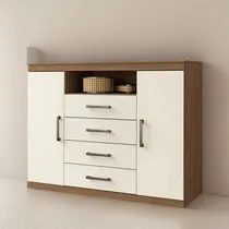 Comprar Comodas Cajoneras 2 Puertas 4 Cajones Dormitorio Blan 303866