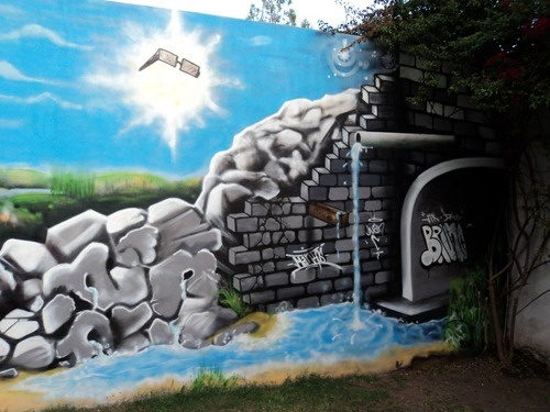 Mural Graffiti Paisajes Abstractos Realistas Perspectivas 3d
