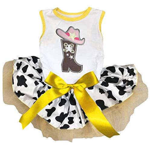 Petitebella Vaquera Bota Sombrero Cachorro Perro Vestido (bl