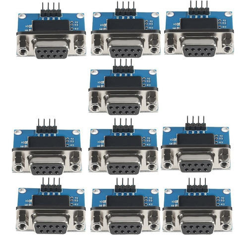 10 Piezas Adaptador Rs232 Max3232 A Ttl A Serial Db9 Arduino