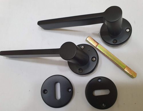 Imagen 5 de 9 de Manija Picaporte Doble Aqua 4220 Bronce Negro C/bocallaves
