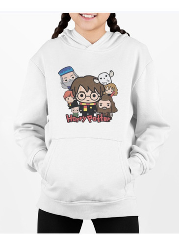 Poleron Infantil Niña Harry Potter Magos Kawaii Estampado