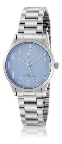 Reloj Pulsera Análogo Marea Watch B4124204 Correa Plateado Bisel Plateado Fondo Azul Acero