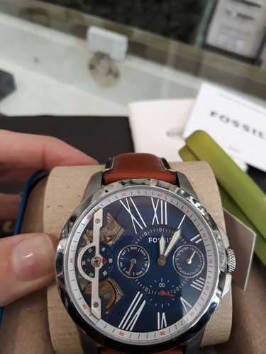 Relógio Masculino Fóssil Automático Pulseira De Couro