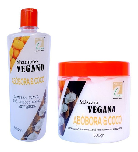Kit Nutriflora Vegano Abobora E Coco Shampoo E Máscara