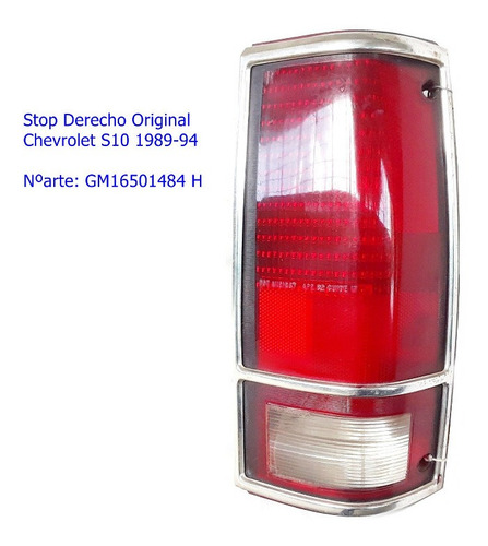 Stop Chevrolet S10 1984-94. Lado Derecho