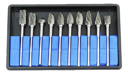 Imagen 1 de 10 de Fresa Lima Rotativa Metal Duro Para Taladro Doble Corte X 10