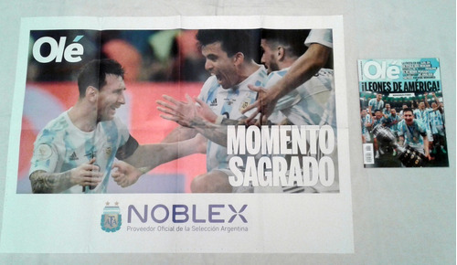 Argentina Campeón De América 2021. Revista Olé+poster Doble!