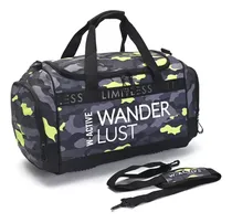 Comprar Bolso De Viaje Wanderlust Hombre Mujer Bolso De Mano Cabina Urbano Viaje Tira De Viaje Desmontable Regulable Camuflado Gris Y Amarillo