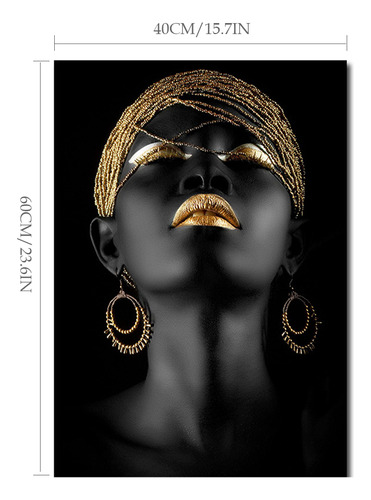 Arte De Pared Africano Con Impresión En Lienzo De Mujer Negr