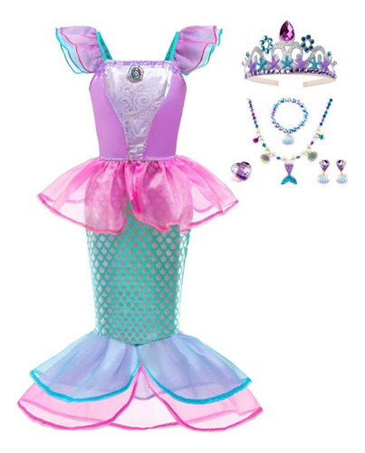 A Disfraz De Princesa Ariel Sirenita Para Fiesta Cumpleaños