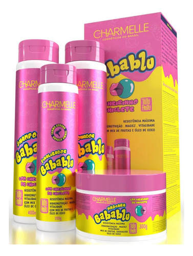 Kit Capilar Charmelle Babablu Tutti Frutti Com 4 Itens 