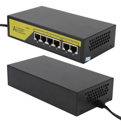 Conmutador Poe De 4 Puertos 10/100mbps/2 Puertos 10/100mbps