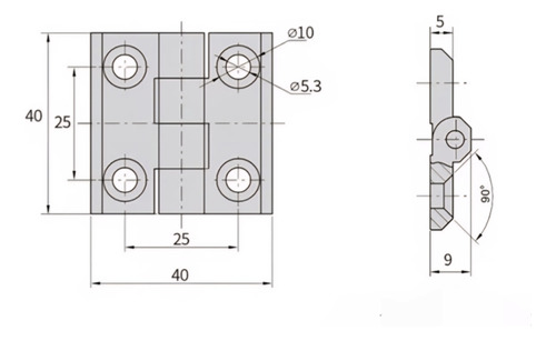 Bisagra X2 Aleación De Zinc 40x40 Motorhome Barco Carrocería