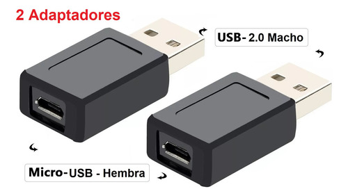 Adaptador Convertidor Micro Usb Hembra -a- Usb Macho 2.0