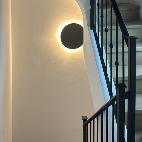 Aplique De Pared Circular Color 30cm Efecto Eclipse Apto Led