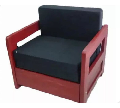 Sofa Sillón Cama Lejaim Multifuncional Plegable 1 Plaza En Madera Color Marrón Para Armar