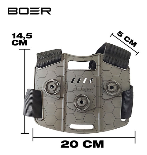 Imagen 5 de 10 de Funda Pistolera Bersa Porta Cargador Muslera Táctica Boer