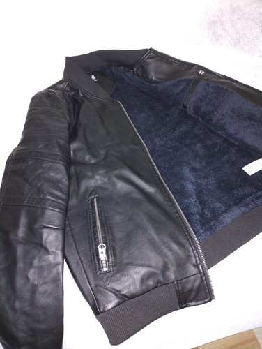 Campera Eco Cuero Deluxe Vulk Negro Liso L