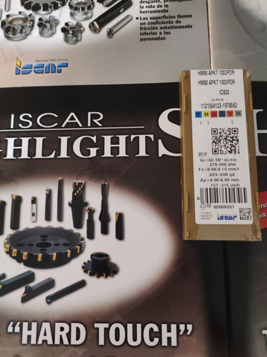 Imagen 2 de 3 de Inserto Fresado Hm90 Apkt 1003pdr Ic830 Iscar